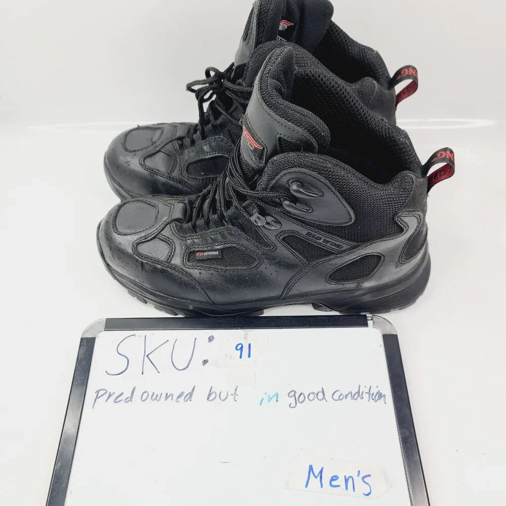 Red Wing Boots Men's Black Truhiker Waterproof Safety Toe‎ Hiker Boots Size 9D